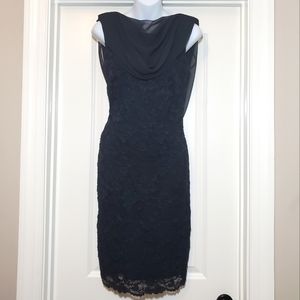 VINTAGE Molly Malloy black draped formal dress
